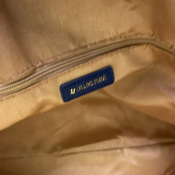 Ora Delphine Blue Leather Satchel Bag - Picture 6 of 12